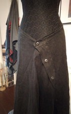 Rock, Lagenlook. Schwarz, Complete Lino, Größe L, Weite Variierbar