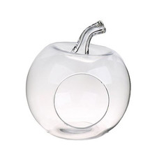 Dekoglas Kugelvase Terrarium APFEL H. 26cm klar transparent aus Glas Duif