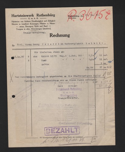 Rothenbürg rechnung 1936 - rechnung,