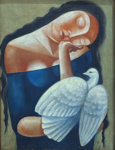 Frau mit weißer - „, taube“