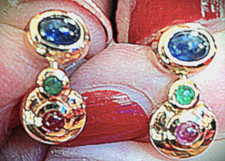 Ohrringe 15x7mm Safire Smaragd