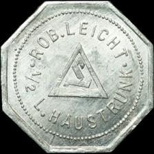 BIERMARKE: "1/2 L. Haustrunk". BRAUEREI ROB. LEICHT VAIHINGEN A/F. ⇒ STUTTGART.