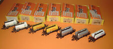 7 Kesselwagen Güterwagen 2-achs  Zeuke 60er Jahre top Zustand mit OVP lesen!
