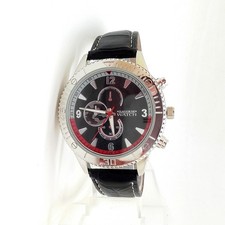 Atlas for Men Herren Uhr Armbanduhr Analog Quarz schwarzes Lederarmband 300521