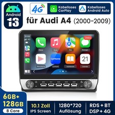 6+128G Android 14 Carplay Autoradio GPS Navi DAB SWC BT Für Audi A4 S4 RS4 B6 B7