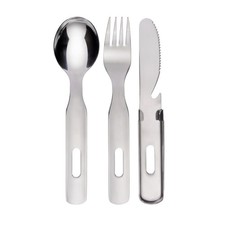 GRÄWE Bundeswehrbesteck / Campingbesteck / Outdoorbesteck 3-tlg. Edelstahl