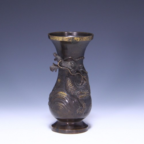 Japanese bronze dragon - japanese, vase