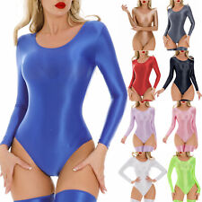 DE Damen Glossy Glänzend Body Bodysuit Ballett Tanz Trikot Gymnastik Leotard