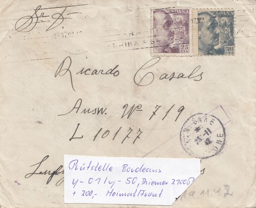 Spanien 1942 brief - brief, an