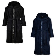 EMPORIO ARMANI Herren Bademantel - SPONGE, Bathrobe, Logo, Frottier, Cotton
