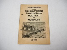 Schmotzer Multi-Lift Mono-Lift Frontkraftheber Ersatzteilliste ab 1977