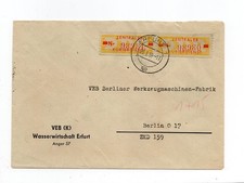DDR Dienst ZKD Brief MeF Mi 18 I N1 Erfurt 23.3.59 VEB Wasserwirtschaft
