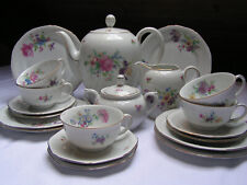 Kaffeeservice Oscar Schaller Bavaria Antik 5 Personen Bunte Blumen