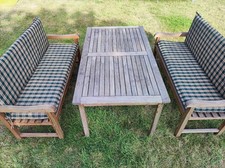 Teakholz-Gartenset mit Kissen