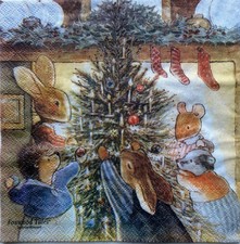 1 Serviette ~  Foxwood Tales   Weihnachtsabend Rar Sammlerservietten