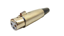 2x XLR Stecker 3-polig weiblich Kontakte vergoldet 24k High-End Lötstecker