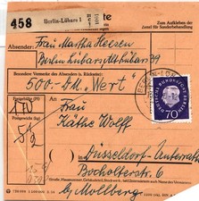 Berlin 153, 186 auf Brief als