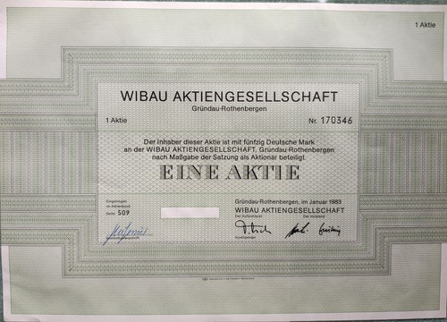 Historische wertpapiere wibau - historische,