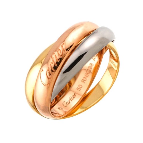 Cartier trinity ring k18 wg - yg,