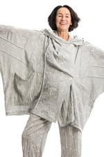 extravagante weite Jacke  hellgrau  crash onesize champagne-horatio