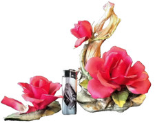 2 er Set  Porzellan Rosen Rosenbouquet groß Dekoration Zierobjekt mit Defekten