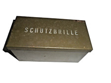 Bundeswehr Schutzbrille Brillenetui  Brillenbox Metall GRÜN Dose