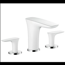 hansgrohe 3-Loch Waschtischarmatur PuraVida, Weiß/Chrom 15073400