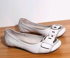  van der Laan EU 37 Ballerinas Damen Schuhe Leder Slipper Weiß