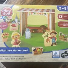 Playtive Junior Baby Kinder Holz 13tlg Motorik Steck Spiel Kulissen Marktstand 