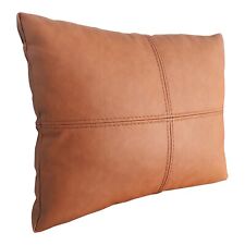 Kissen aus braunem italienischem Leder Sofakissen Echtleder Ruckenkissen