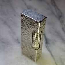 Vintage Dunhill Rolla Gasfeuerzeug Silber Florentiner D Mark funktionstüchtig