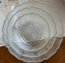 Glas Schüssel 3 Set Blatt Blätter Blattmotiv retro vintage