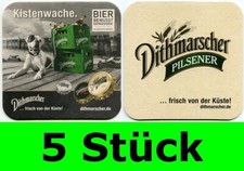 5 Stück Bierdeckel Dithmarscher Brauerei Kistenwache #2 Marne Bar Theke Tresen