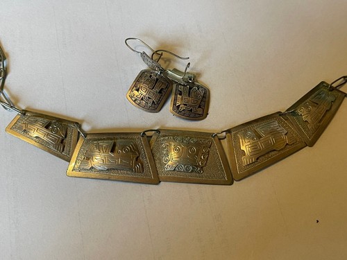 Vintage azteken maya halskette - vintage,