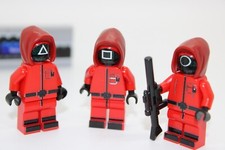 Lego (c) 3x Game of the Squid Figuren - Arbeiter, Soldat - MOC Custom Druck