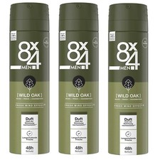 3x 150ml 8x4 Men Deospray Wild Oak N°8 48h Schutz holzig frisch charismatisch