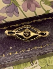 Antike Jugendstil Brosche Golddoublé elegant Double Kugel