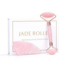 Rosenquarz Roller und Gua Sha