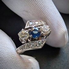 Vintage Ring 14k 585 Weiß