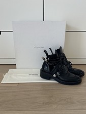 Balenciaga Derby Cut-Out Boots schwarz/silber, 38