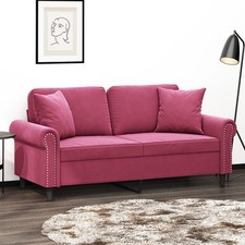 2/3 Sitzer Sofa mit Kissen Samt Polstersofa Sessel Relaxsofa Loungesofa Couch