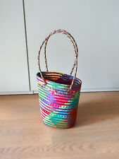 Bunte Flechttasche Basttasche