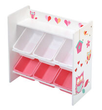 4Uniq Kinderregal + Box Eule Kinderholzregal Bücherregal Regal Spielzeugregal