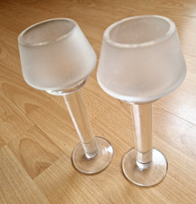 LEONARDO 2x Stand Dekoration Glas matt Kerzen Halter Tisch Teelicht Modern 22 cm