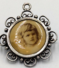 Antike Foto Brosche 0,800 Silber