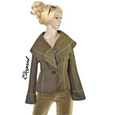  FRANSTYLE Schimmernd Elegante Jacke Bolero Trompetenärmel TAILLIERT Gr.38 40 