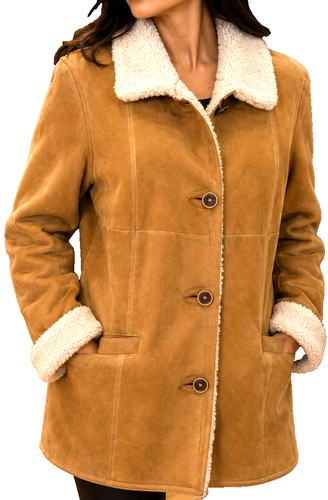 Neu damen lammfell jacke - ,