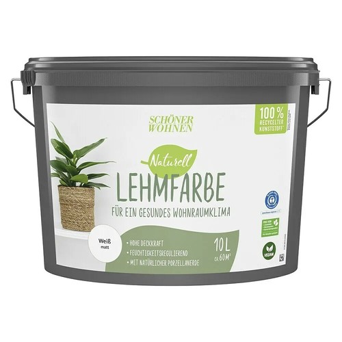 Lehmfarbe weiß matt liter - 10,