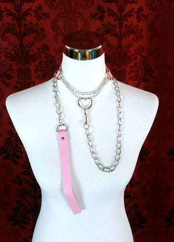 Choker herz rosa halsband - rosa,