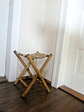 Vintage Klapphocker Fischerhocker Hocker Bambus 70er Jahre